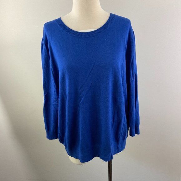 NWT‎ HALOGEN Blue Crew Neck Sweater - Picture 2 of 9